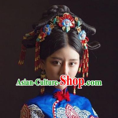 Chinese Handmade Classical Hairpins Cloisonne Hair Accessories Ancient Bride Headwear for Women