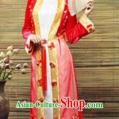 Asian Vietnam Costume Vietnamese Bride Trational Red Embroidered Ao Dai Cheongsam Dress and Hats for Women