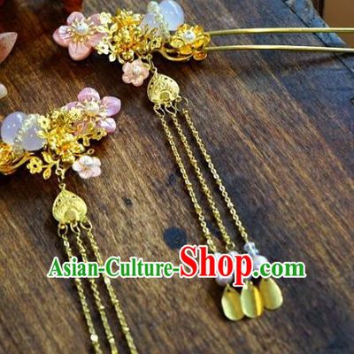 Chinese Handmade Classical Xiuhe Hair Accessories Step Shake Ancient Bride Hairpins for Women