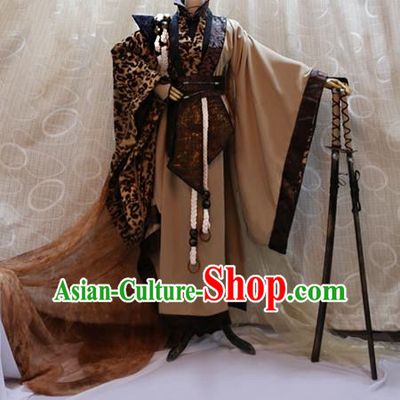 Ancient Traditional China Tang Dynasty Swordsman Knight Costumes Complete Set for Men