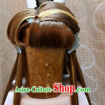 China Ancient Tang Dynasty Cosplay Swordswoman Hair Accessories Wig Sheath