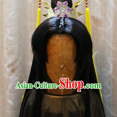 China Ancient Tang Dynasty Cosplay Swordsman Wig Sheath