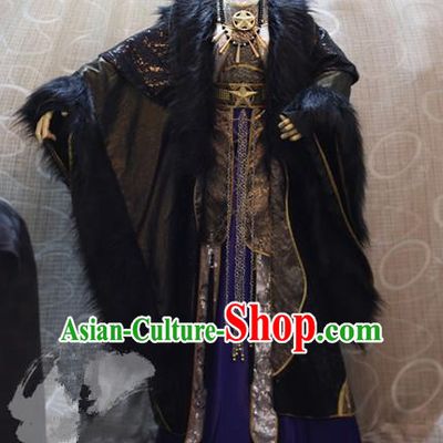 Ancient China Cosplay Imperial Emperor Purple Costumes Swordsman Knight Embroidered Clothing for Men