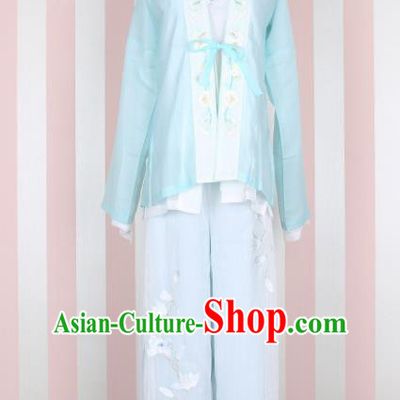 Ancient Chinese Song Dynasty Young Lady Swordswoman Embroidered Costume for Women