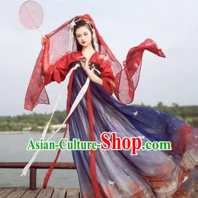 Ancient Traditional China Tang Dynasty Princess Embroidered Wedding Costumes Complete Set for Women