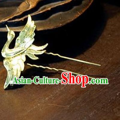 Chinese Handmade Classical Hair Accessories Ancient Bride Crane Hairpins for Women