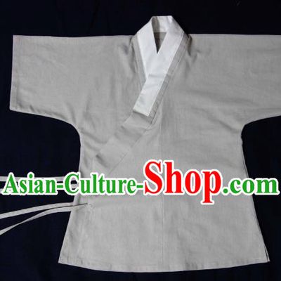Ancient China Ming Dynasty Swordsman Costumes Hanfu Grey Shirts for Men