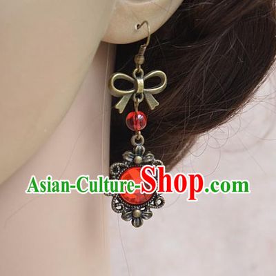 European Western Bride Vintage Accessories Eardrop Renaissance Red Gothic Earrings for Women