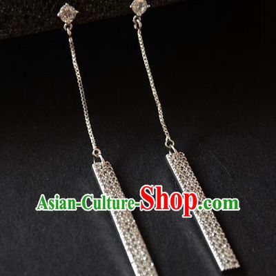 European Western Bride Vintage Accessories Eardrop Renaissance Crystal Tassel Earrings for Women