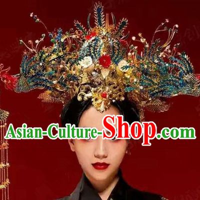 Chinese Handmade Classical Hairpins Ancient Hanfu Luxurious Phoenix Coronet Hair Accessories for Women