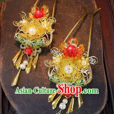 Chinese Handmade Classical Hairpins Ancient Hanfu Wedding Hair Clip Hair Accessories for Women