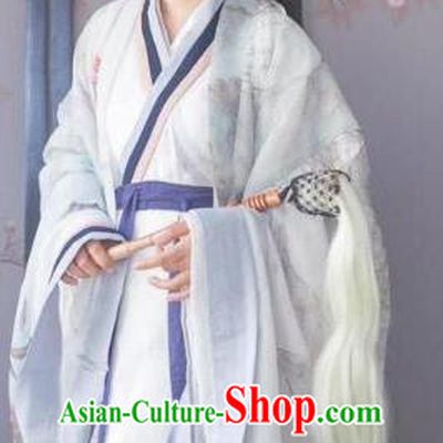 Traditional China Ancient Jin Dynasty Princess Embroidered Costumes Complete Set for Women