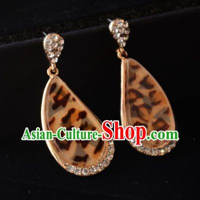 European Western Bride Vintage Accessories Eardrop Renaissance Feather Crystal Earrings for Women