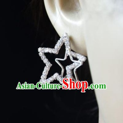 European Western Bride Vintage Accessories Eardrop Renaissance Crystal Star Earrings for Women