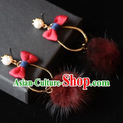 European Western Bride Vintage Accessories Eardrop Renaissance Bowknot Venonat Earrings for Women