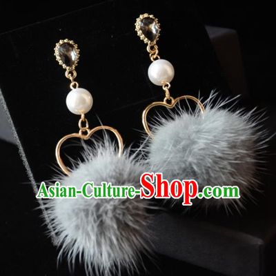 European Western Bride Vintage Accessories Eardrop Renaissance Grey Venonat Earrings for Women