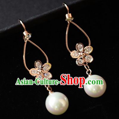 European Western Bride Vintage Accessories Crystal Golden Eardrop Renaissance Earrings for Women