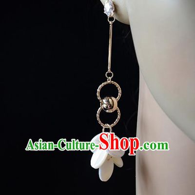 European Western Bride Vintage Accessories Crystal Shell Eardrop Renaissance Earrings for Women