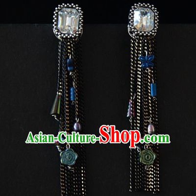 European Western Bride Vintage Accessories Crystal Eardrop Renaissance Earrings for Women