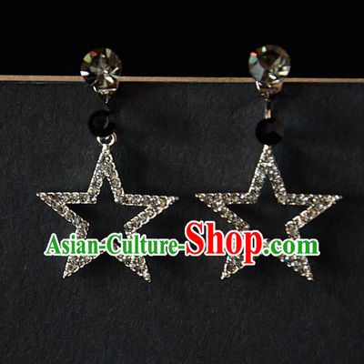 European Western Bride Vintage Accessories Crystal Eardrop Renaissance Earrings for Women