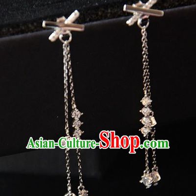 European Western Bride Vintage Accessories Eardrop Renaissance Crystal Bowknot Earrings for Women