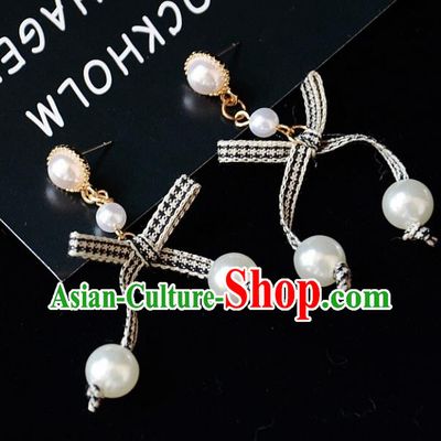 European Western Bride Vintage Pearls Earbob Accessories Renaissance Earrings for Women