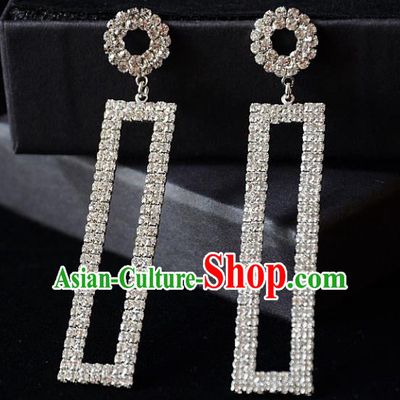 European Western Bride Vintage Accessories Renaissance Crystal Earrings for Women