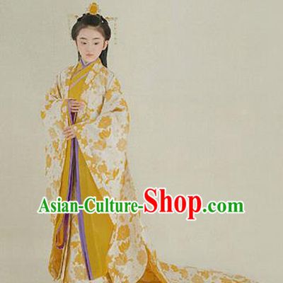 China Ancient Han Dynasty Palace Lady Costume Traditional Princess Hanfu Trailing Dress for Kids