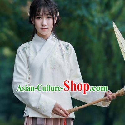 Traditional Chinese National Costume Cheongsam Blouse Tangsuit Embroidered Shirts for Women