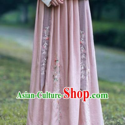 Traditional Chinese National Costume Embroidered Hanfu Skirts Tangsuit Dress for Women