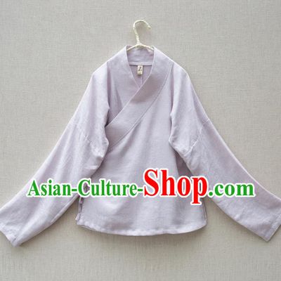 Traditional Chinese National Costume Cheongsam Purple Blouse Tangsuit Shirts for Women