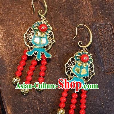 Asian Chinese Traditional Handmade Earrings Jewelry Accessories Palace Lady Eardrop for Women