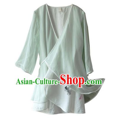 Traditional Chinese National Costume Embroidered Shirts Hanfu Blouse for Women