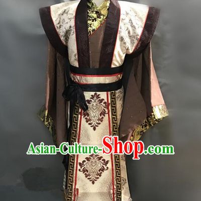 Traditional Chinese Stage Performance Costume Ancient Three Kingdoms Period Minister Cao Cao Clothing for Men