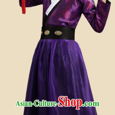 Traditional China Ancient Song Dynasty Imperial Bodyguard Costume Swordsman Purple Robe Clothing for Men