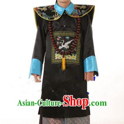 Traditional China Ancient Qing Dynasty Manchu Royal Highness Costume Minister Gwanbok for Men