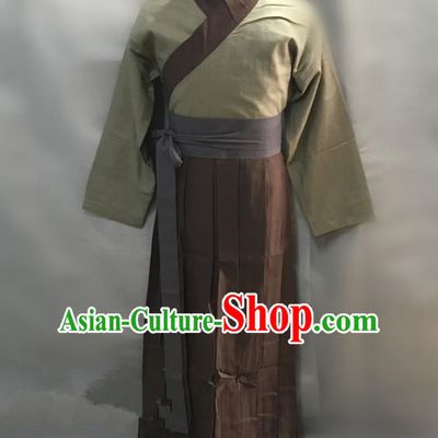 Traditional Chinese Stage Performance Costume Ancient Song Dynasty Husbandman Swordsman Clothing for Men