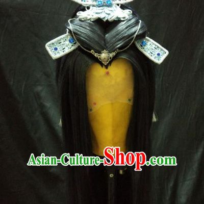 Traditional China Ancient Cosplay Asmodians Princess Swordswoman Wig and Hair Accessories