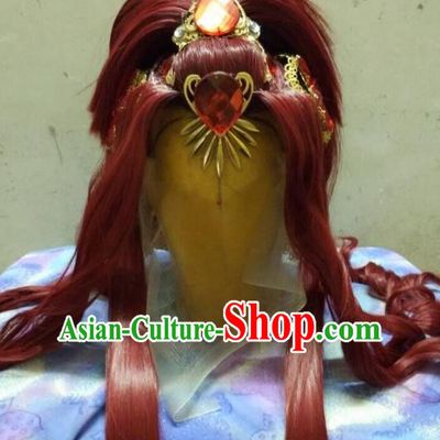 Traditional China Ancient Cosplay Nobility Lady Hair Accessories Wig and Headwear for Women