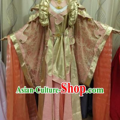 China Ancient Cosplay Palace Lady Costume Traditional Halloween Fairy Hanfu Pink Dress for Women