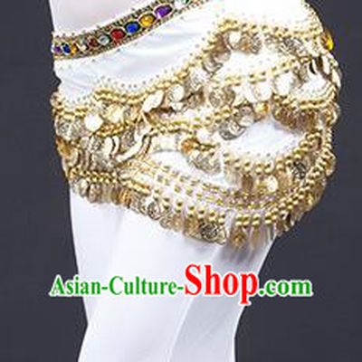 Traditional Asian Indian Belly Dance Waist Accessories White Waistband India National Dance Belts for Women