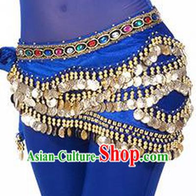 Traditional Asian Indian Belly Dance Waist Accessories Royalblue Waistband India National Dance Belts for Women