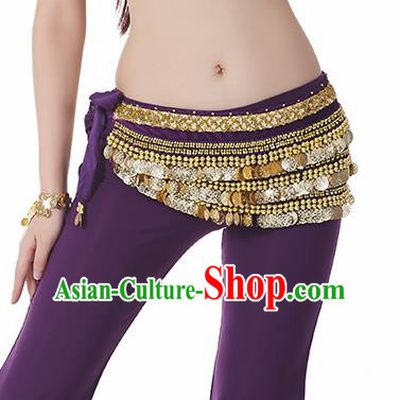 Purple Waistband Asian Indian Belly Dance Waist Accessories India National Dance Belts for Women