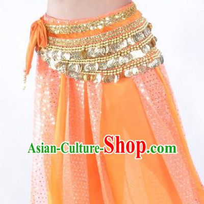 Orange Waistband Asian Indian Belly Dance Waist Accessories India National Dance Belts for Women