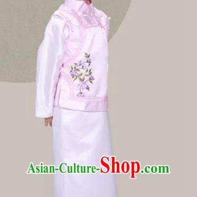 Traditional Chinese Qing Dynasty Princess Manchu Nobility Lady Costume and Headpiece for Kids