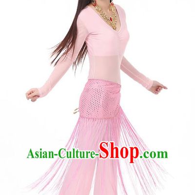 Asian Indian Belly Dance Pink Costume Stage Performance India Raks Sharki Dress for Women