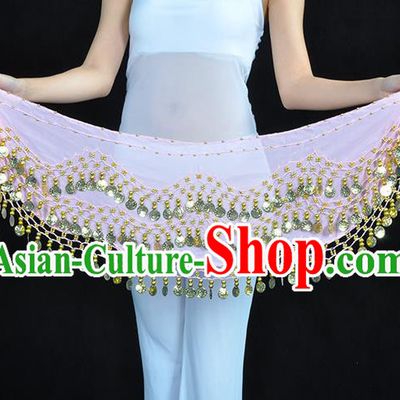 Asian Indian Belly Dance Pink Silk Waistband Accessories India Raks Sharki Belts for Women