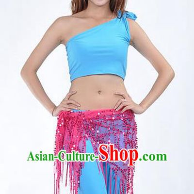 Asian Indian Belly Dance Paillette Rosy Buttocks Scarf Waistband India Raks Sharki Belts for Women
