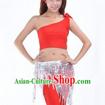 Asian Indian Belly Dance Paillette White Buttocks Scarf Waistband India Raks Sharki Belts for Women