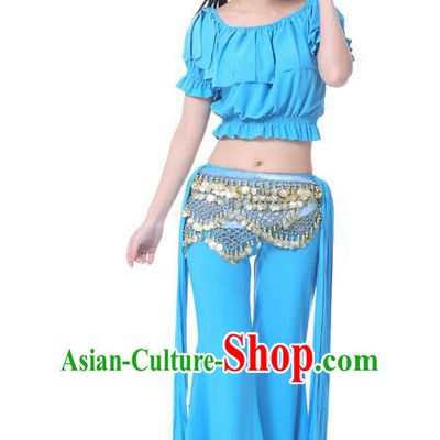 Indian Belly Dance Blue Uniform India Raks Sharki Dress Oriental Dance Rosy Clothing for Women